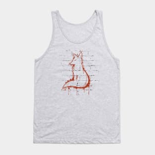 Urban Graffiti Street Art Fox Silhouette Tank Top